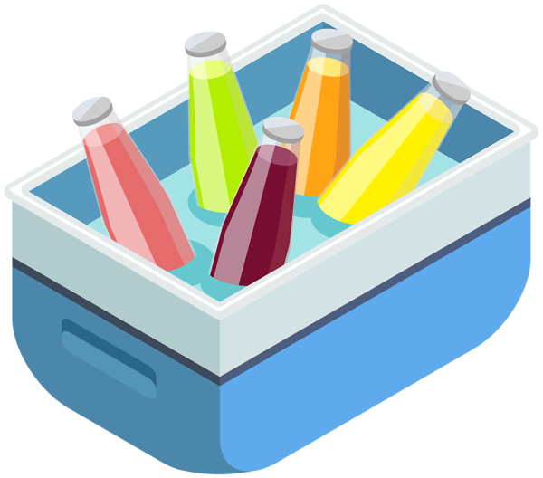 This png image - Blue Cooler with Drinks PNG Clip Art Image, is available for free download