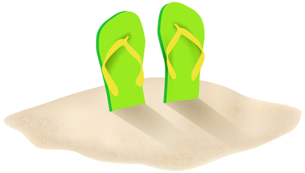 This png image - Green Flip Flops in Sand PNG Clipart Image, is available for free download
