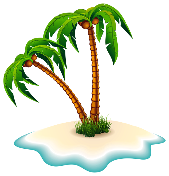 This png image - Palm Trees and Island PNG Clipart Image, is available for free download
