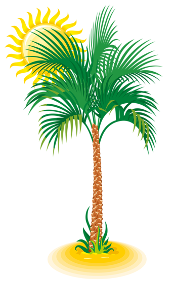 This png image - Palm and Sun PNG Clip Art Image, is available for free download