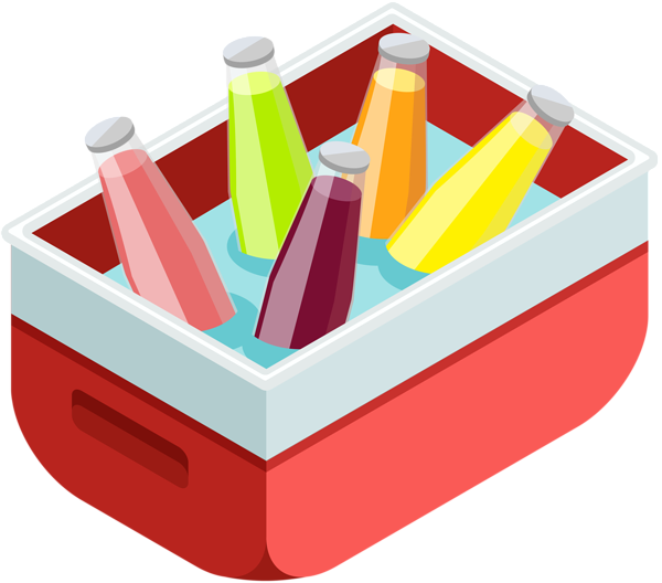 This png image - Red Cooler with Drinks PNG Clip Art Image, is available for free download