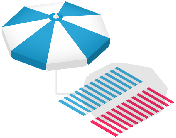 This png image - Sunshade and Striped Towels Transparent PNG Clip Art Image, is available for free download