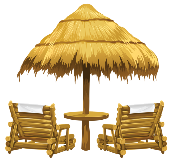 This png image - Transparent Tiki Beach Umbrella and Chairs PNG Clipart, is available for free download