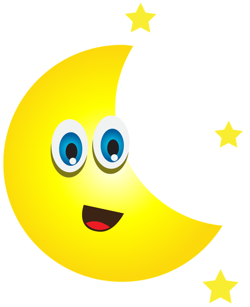 This png image - Cartoon Moon with Stars PNG Clip Art Image, is available for free download