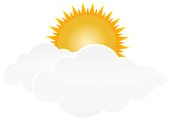 This png image - Sun with Clouds PNG Transparent Clip Art Image, is available for free download
