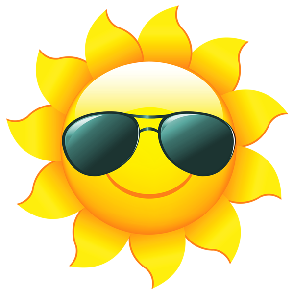 This png image - Transparent Sun with Shades PNG Clipart Picture, is available for free download