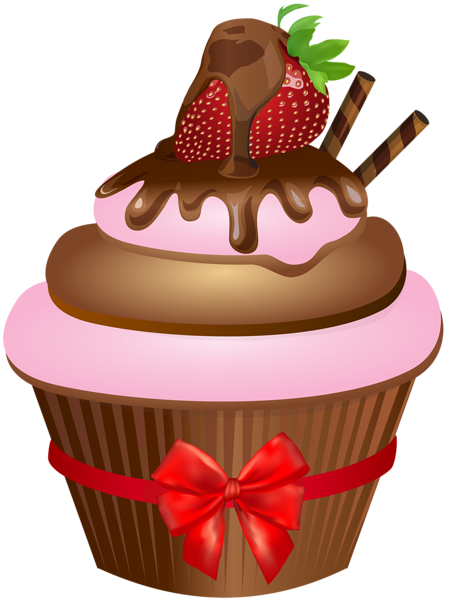 This png image - Chocolate Muffin with Strawberry PNG Clip Art Image, is available for free download