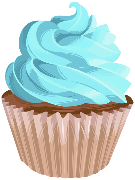 This png image - Cupcake Blue Topping PNG Clipart, is available for free download