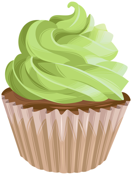 This png image - Cupcake Green Topping PNG Clipart, is available for free download