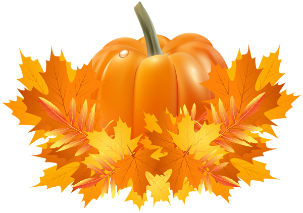 This png image - Fall Leaves and Pumpkin Decoration PNG Clip Art, is available for free download