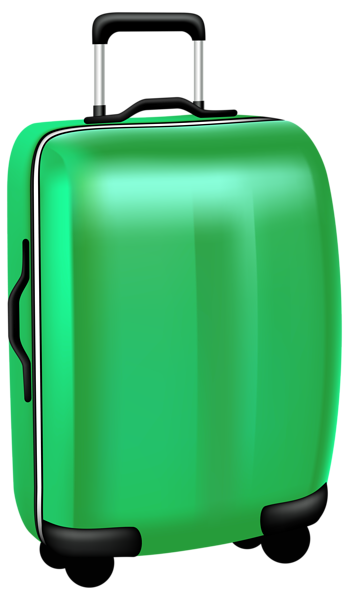 This png image - Green Trolley Travel Bag PNG Transparent Clip Art Image, is available for free download