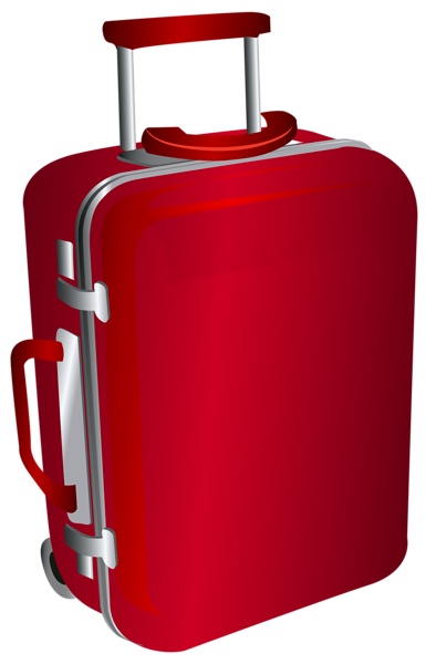 This png image - Red Trolley Travel Bag PNG Clipart Image, is available for free download