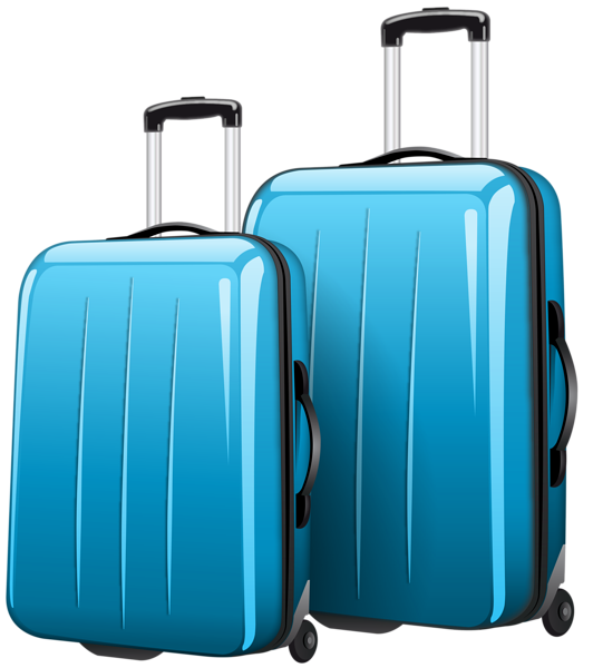 This png image - Two Blue Travel Bags PNG Clipart Picture, is available for free download