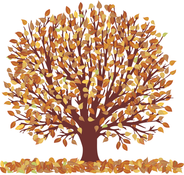 This png image - Autumn Tree with Falling Leaves Transparent Picture, is available for free download
