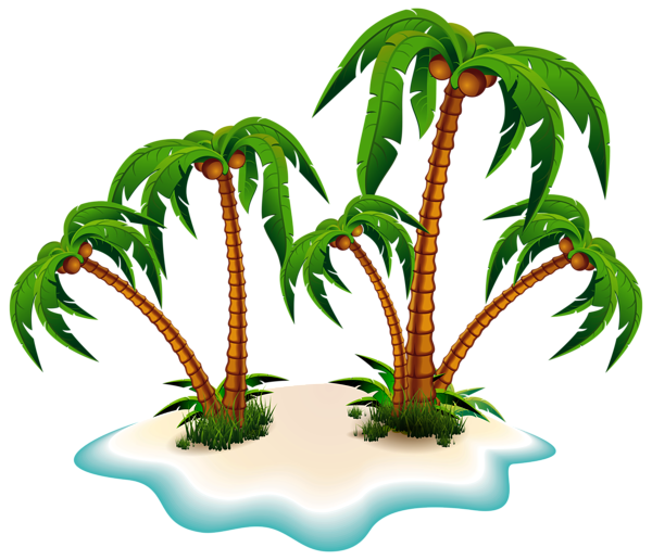 This png image - Palm Trees and Island PNG Clipart Picture, is available for free download