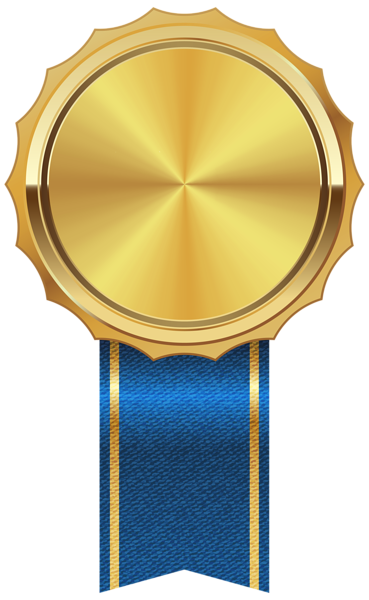Gold Medal with Blue Ribbon PNG Clipart Image | Gallery ...