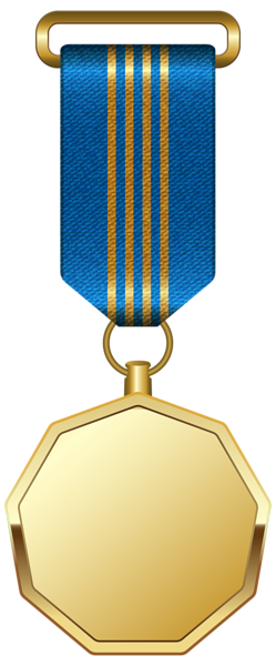 This png image - Gold Medal with Blue Ribbon PNG Clipart Picture, is available for free download