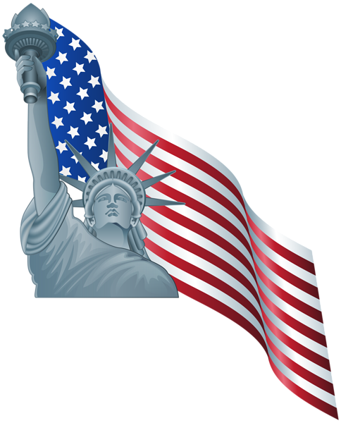 This png image - American Flag and Statue of Liberty PNG Clip Art, is available for free download