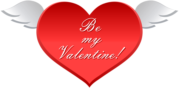 This png image - Be My Valentine Heart with Wings Clip Art Image, is available for free download