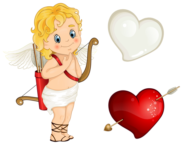 This png image - Beautiful Cupid with Hearts PNG Clipart, is available for free download