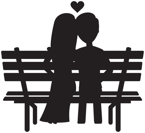 This png image - Couple on Bench Silhouettes Transparent Image, is available for free download