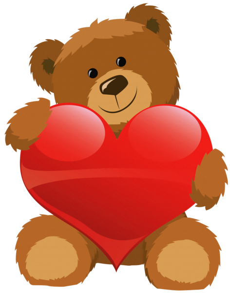 This png image - Cute Bear with Heart PNG Clipart Picture, is available for free download