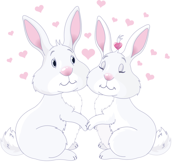 This png image - Cute Bunnies in Love PNG Clipart Picture, is available for free download