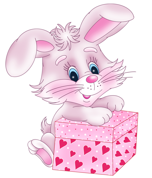 This png image - Cute Bunny with Valentine Gift Box PNG Clipart Picture, is available for free download