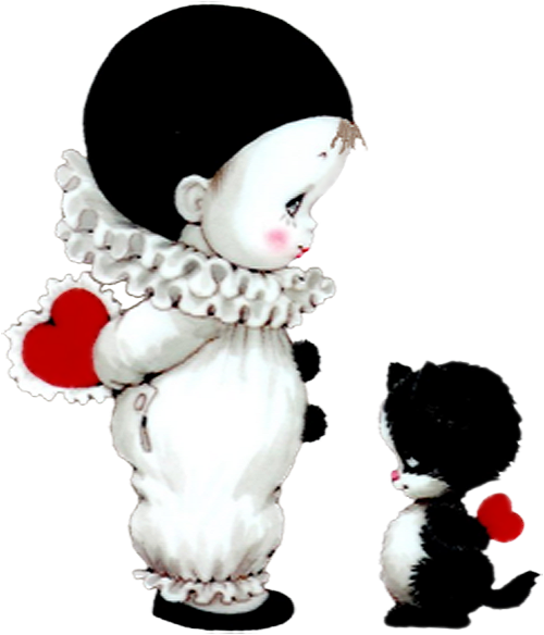 This png image - Cute Mime and Cute Kitten with Hearts PNG Picture, is available for free download