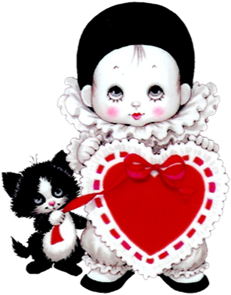 Cute Mime with Heart and Kitten PNG Picture | Gallery ...