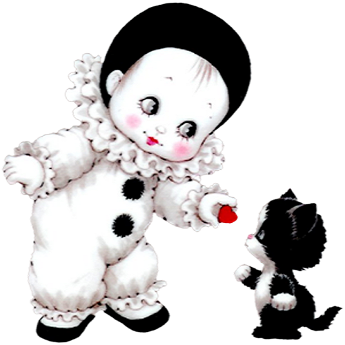 This png image - Cute Mime with Kitten PNG Picture, is available for free download