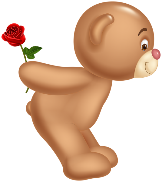 This png image - Cute Teddy with Rose Valentine Transparent Image, is available for free download