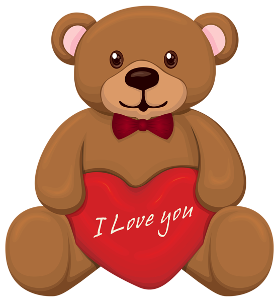 This png image - Cute Valentine's Day Teddy PNG Clipart Image, is available for free download