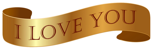 This png image - Gold Banner I Love You PNG Clipart Picture, is available for free download