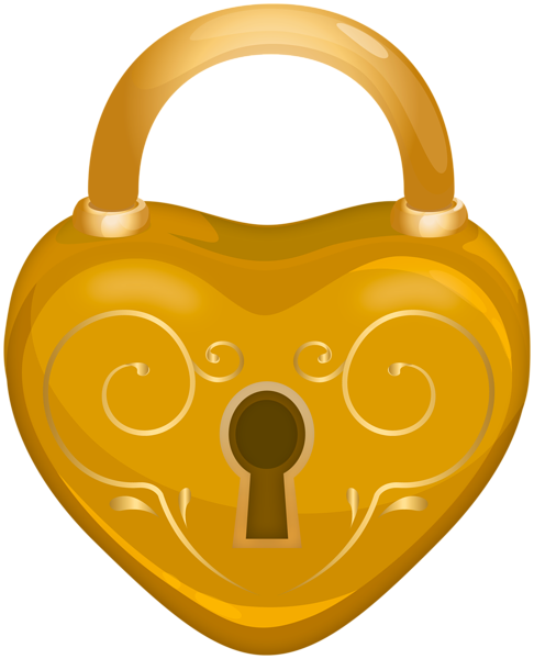 This png image - Gold Heart Love Padlock PNG Clipart, is available for free download