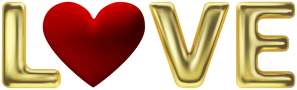 This png image - Gold Love with Heart Text PNG Clipart, is available for free download