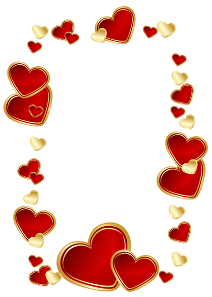 This png image - Gold and Red Hearts Decoration PNG Clipart Picture, is available for free download