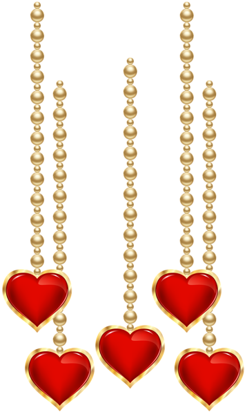 This png image - Hanging Decorative Hearts PNG Clip Art, is available for free download