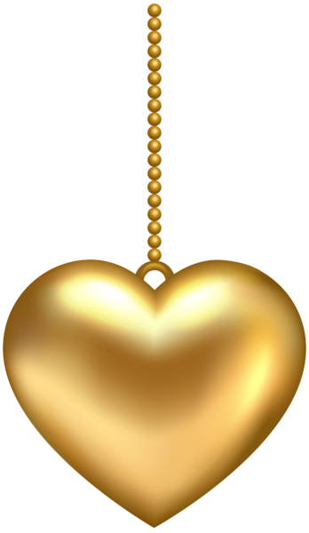 This png image - Hanging Golden Heart PNG Clip Art Image, is available for free download