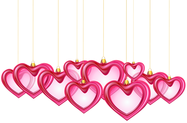 This png image - Hanging Hearts Decor Transparent PNG Clip Art, is available for free download