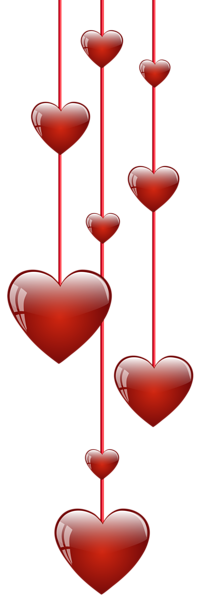 This png image - Hanging Hearts PNG Clip Art Image, is available for free download