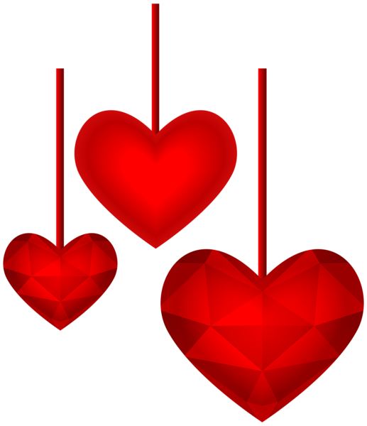 This png image - Hanging Red Hearts Transparent PNG Image, is available for free download