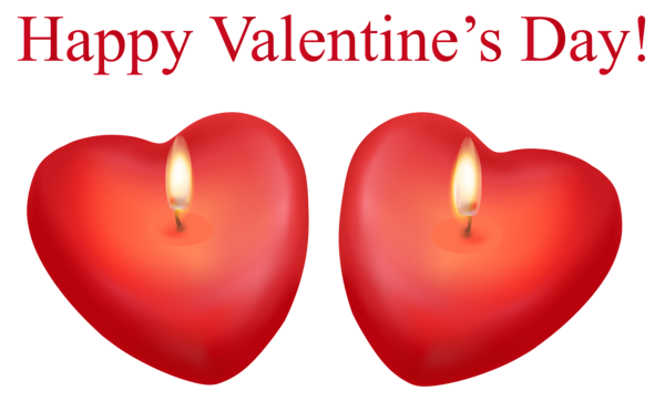 This png image - Happy Valentine's Day Heart Candles Transparent PNG Clip Art Image, is available for free download