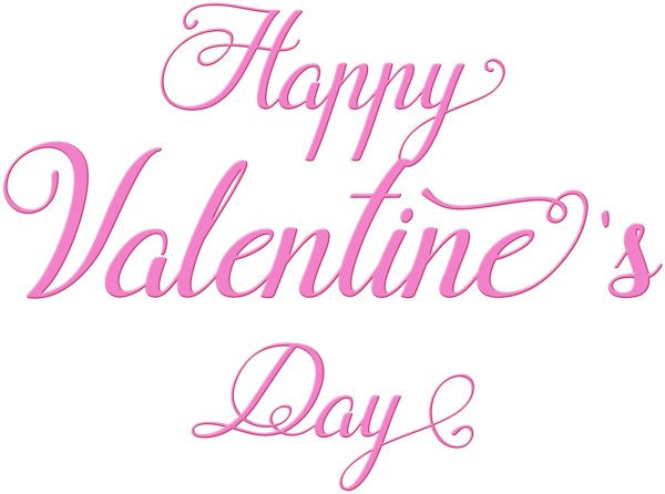 This png image - Happy Valentine's Day Pink Text Transparent PNG Image, is available for free download