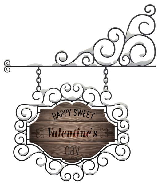 This png image - Happy Valentine's Day Sign Transparent PNG Clip Art Image, is available for free download