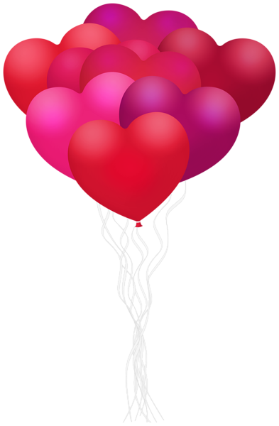 This png image - Heart Balloons Bunch Transparent PNG Clipart, is available for free download