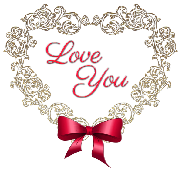 This png image - Heart with Red Bow Love You PNG Clipart Picture, is available for free download