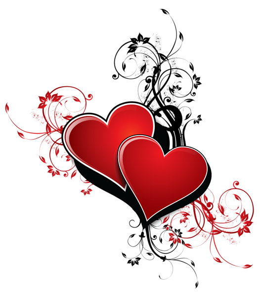 This png image - Hearts with Decor PNG Clipart Picture, is available for free download