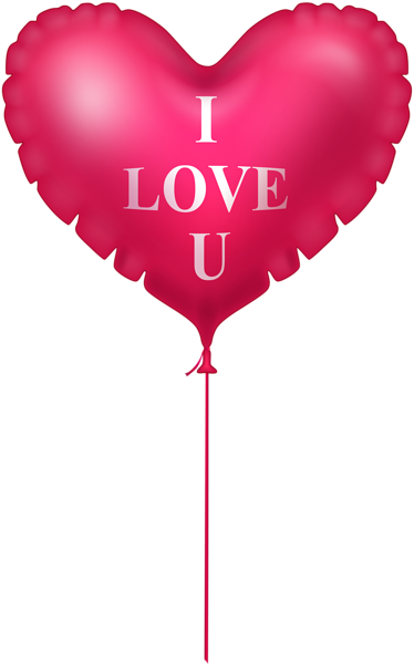 This png image - I Love You Pink Heart Balloon PNG Image, is available for free download