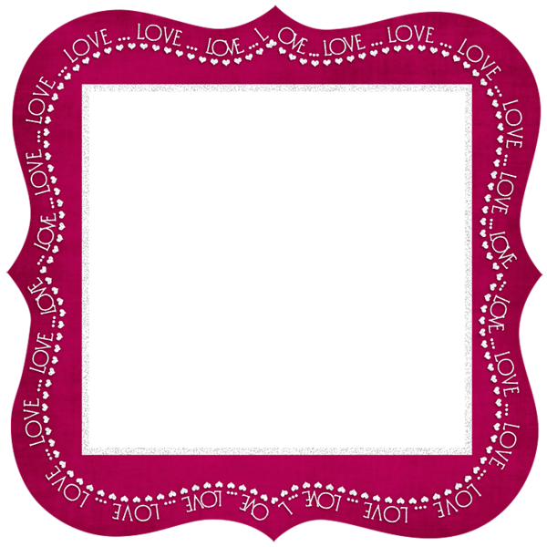 This png image - Love Dark Pink Transparent Frame, is available for free download